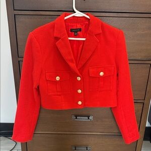 Ann Taylor  Red Blazer with Gold Buttons Sz 8 reg with coordinating pants Sz 4P